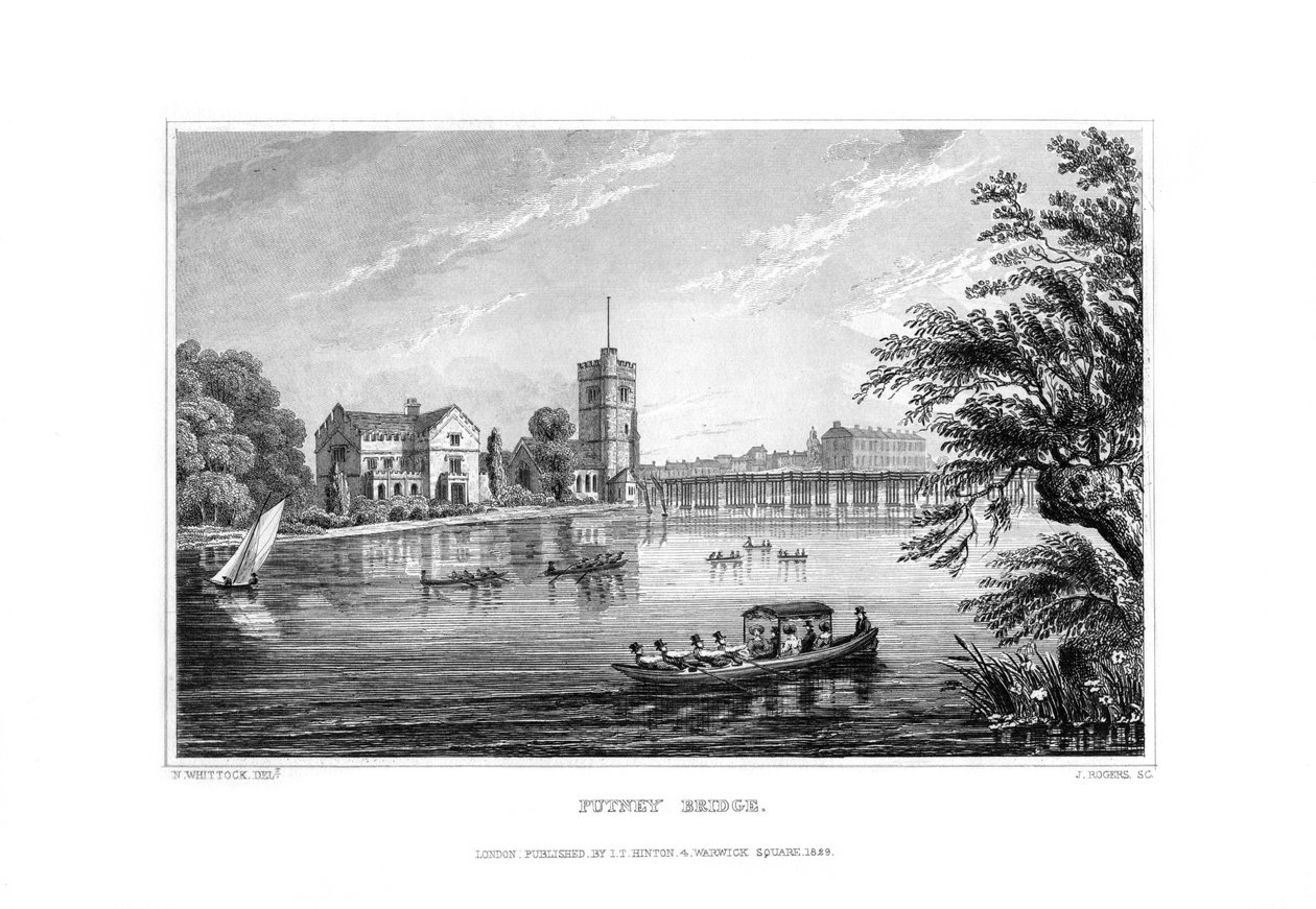 Putney Bridge, London by J. Rogers