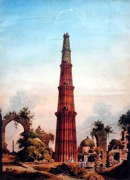 Qutb Minar, Delhi, c.1815 by J. Smith