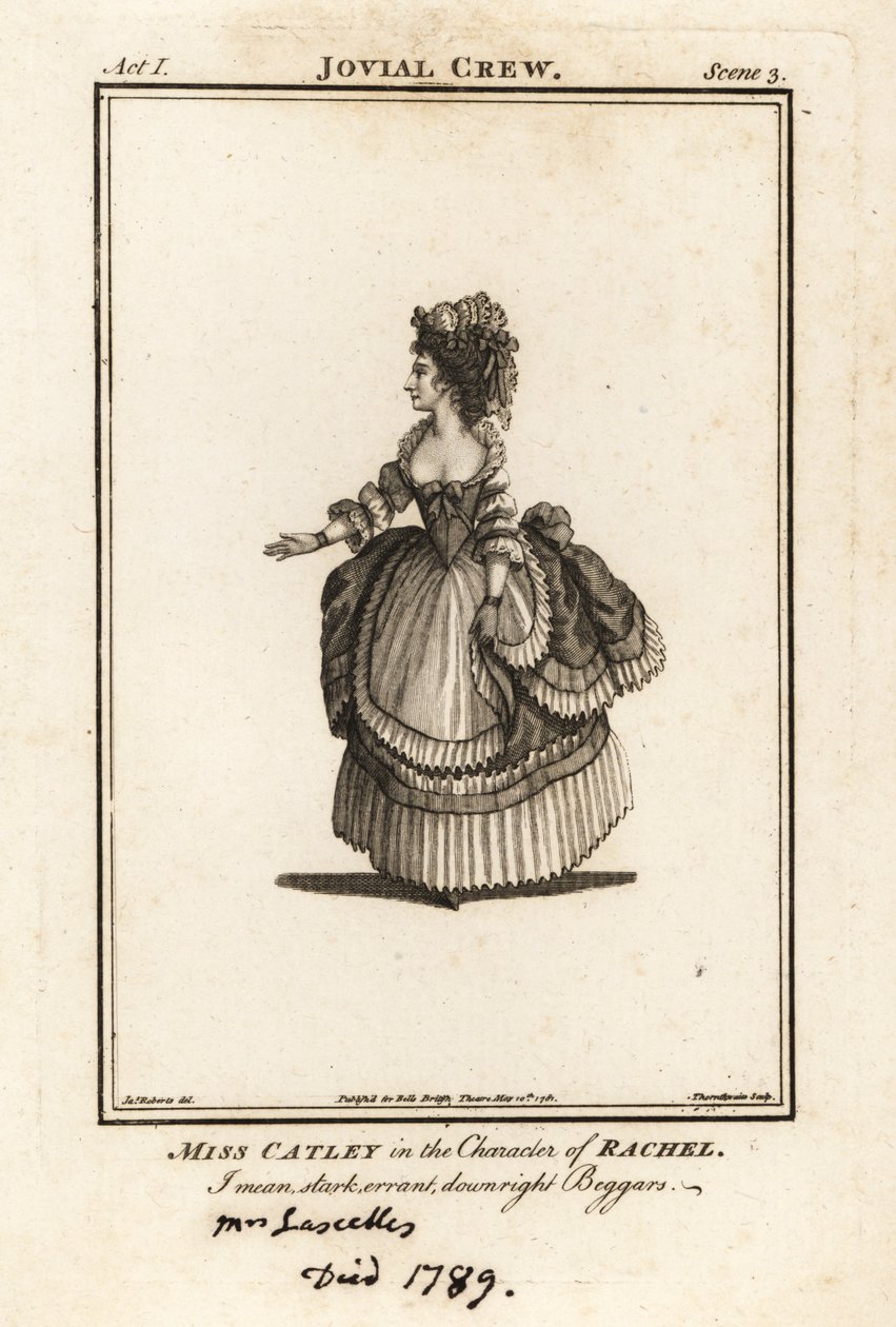 Miss Ann Catley as Rachel in The Jovial Crew, Covent Garden Theatre by J. Thornthwaite