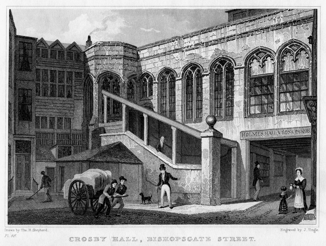 Crosby Hall, Bishopsgate Street, City of London by J. Tingle