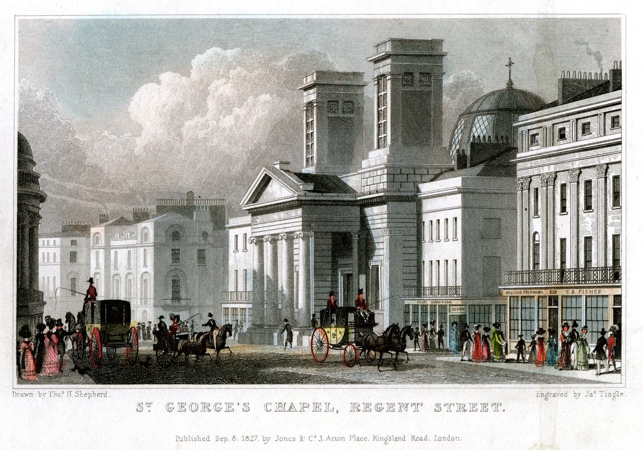 St Georges Chapel, Regent Street, Westminster, London by J. Tingle