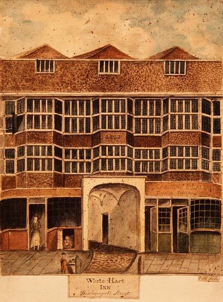 White Hart Inn, Bishopsgate Street, c.1810 by J. Williams