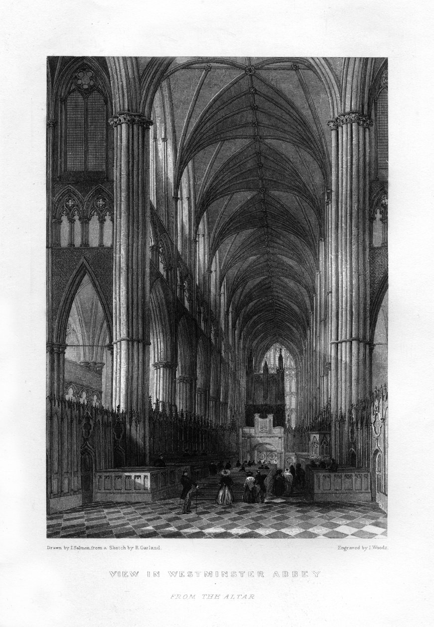 Westminster Abbey from the Altar, London by J. Woods