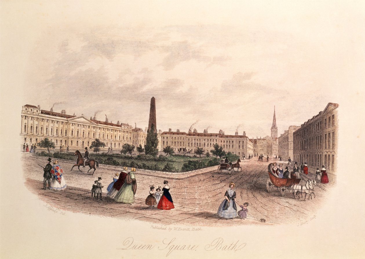 Queen Square, Bath by J. after Appleby