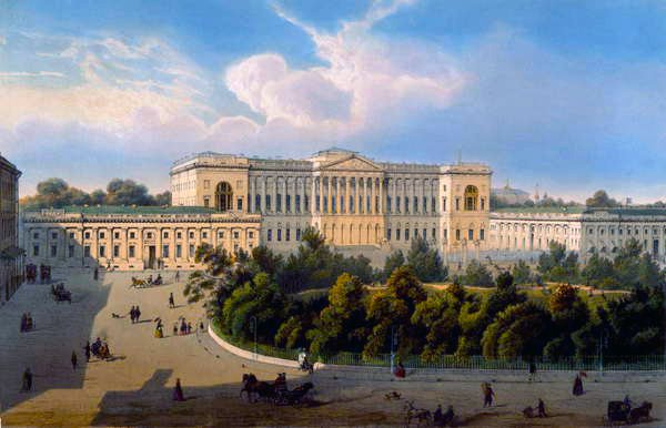 Palace of Grand Duke Mikhail, View from the Square, printed by Schmidt and Chevalier, published by Lemercier, Paris by J. after Charlemagne