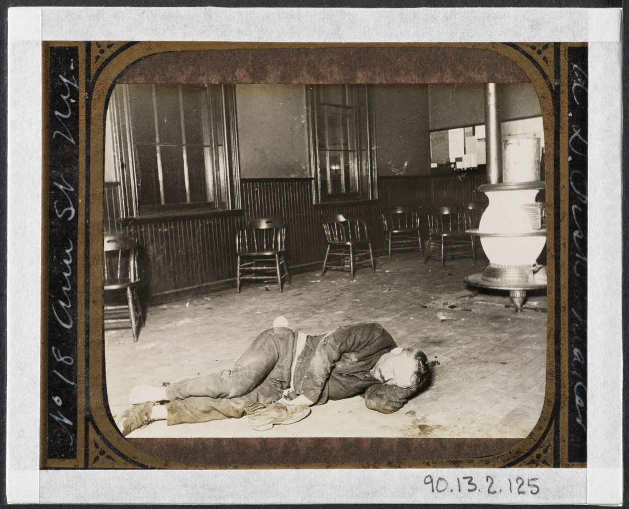 Police Station Lodgers 19. The Single Typhus Lodger in Eldridge Street by Jacob August Riis