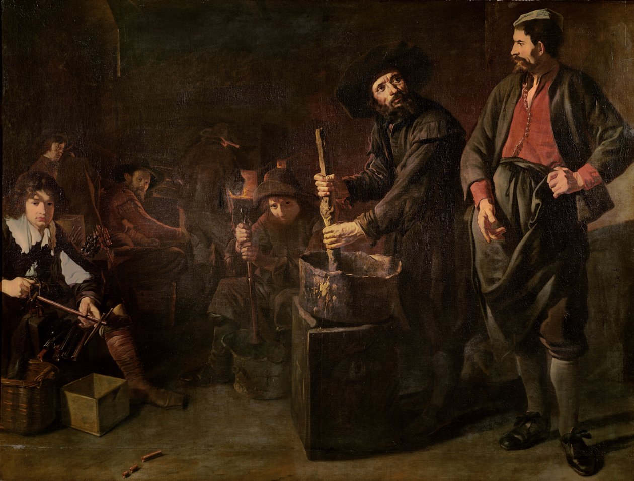 Interior of a Glass-making Workshop in Amsterdam by Jacob or Jacques van Loo