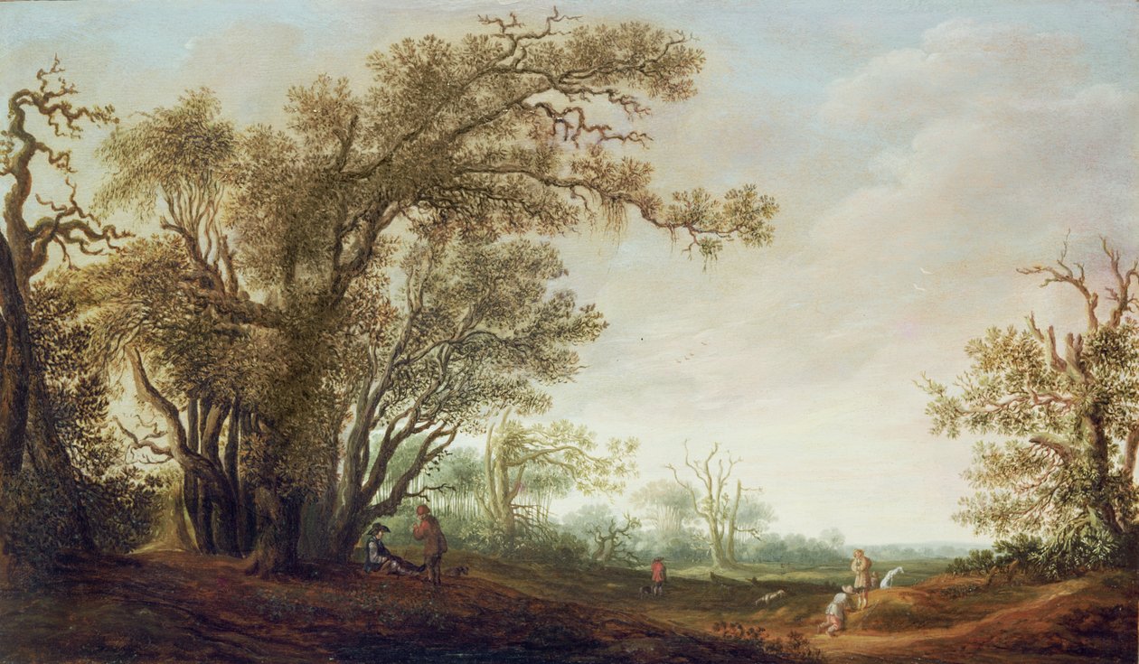 Figures in a Landscape by Jacob van Mosscher