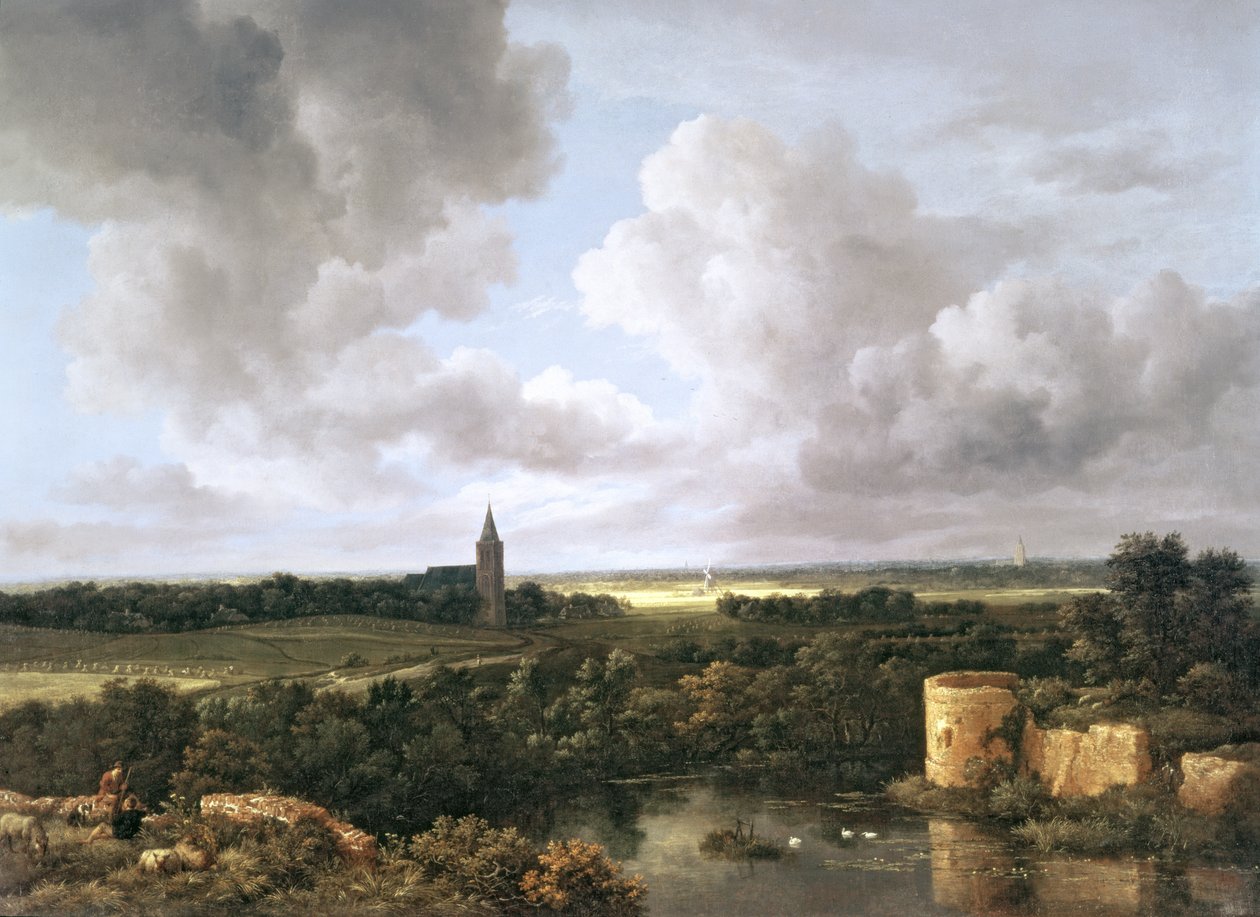 Landscape with Ruined Castle and Church by Jacob van Ruisdael