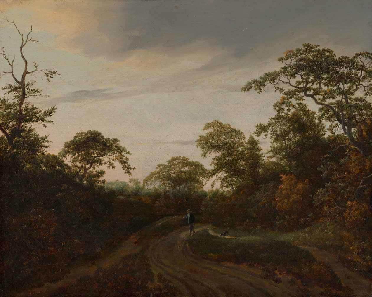 Road in a Forest Landscape at Twilight by Jacob van Ruisdael