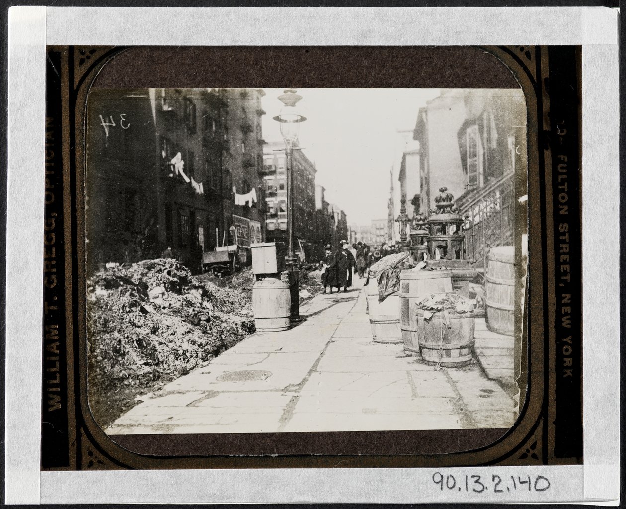 Tammany Street Cleaning before Warings Day, in front of 9 Varick Place, c.1890 by Jacob August Riis