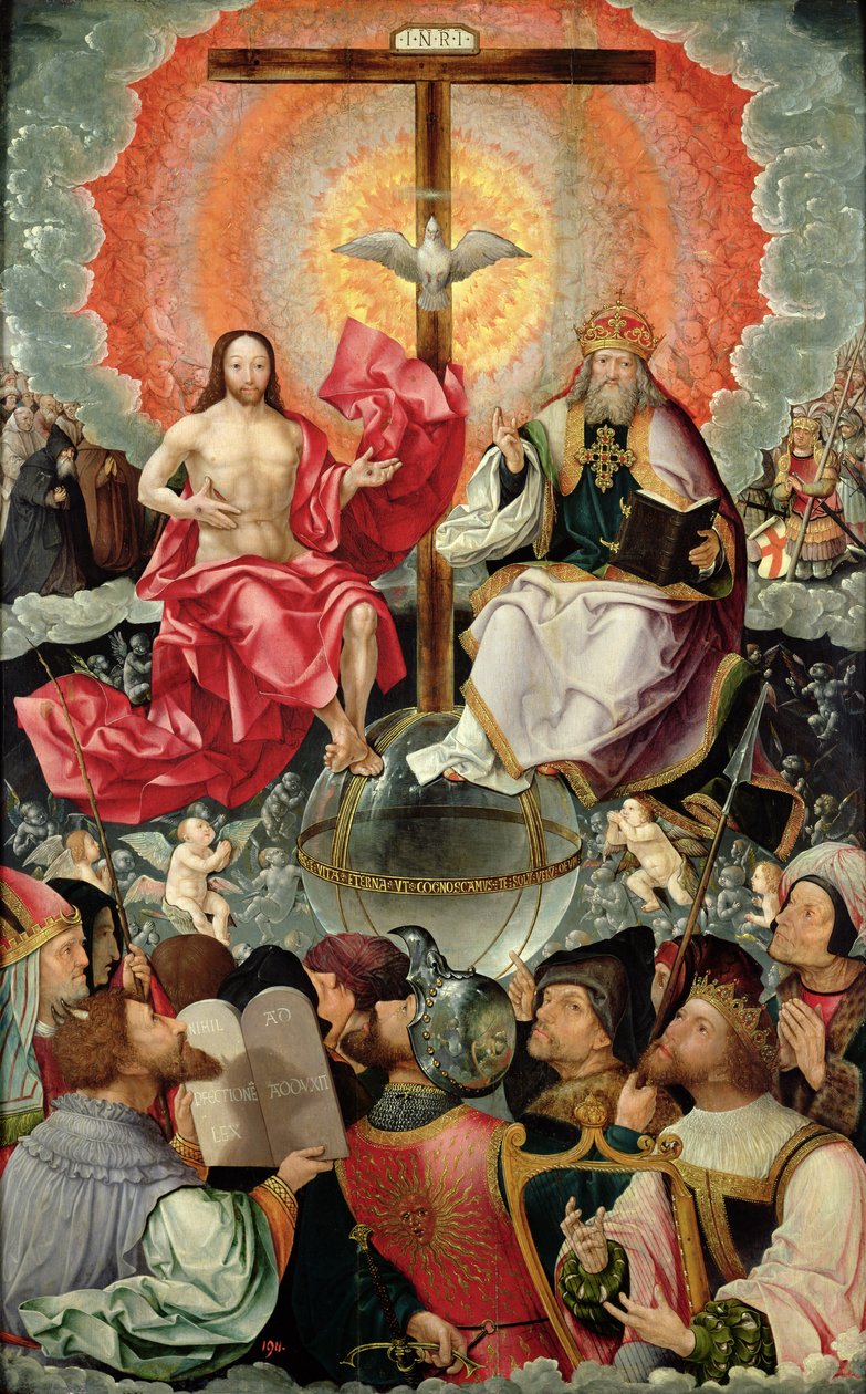 Central panel of Triptych with Adoration of the Trinity by Jacob Cornelisz van Oostsanen