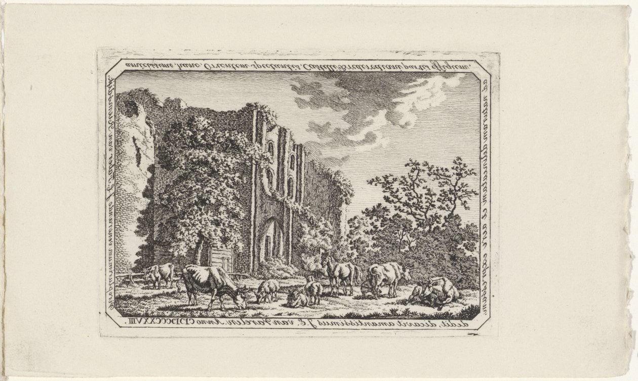 Cattle at the Ruins of Brederode by Jacob Elias van Varelen