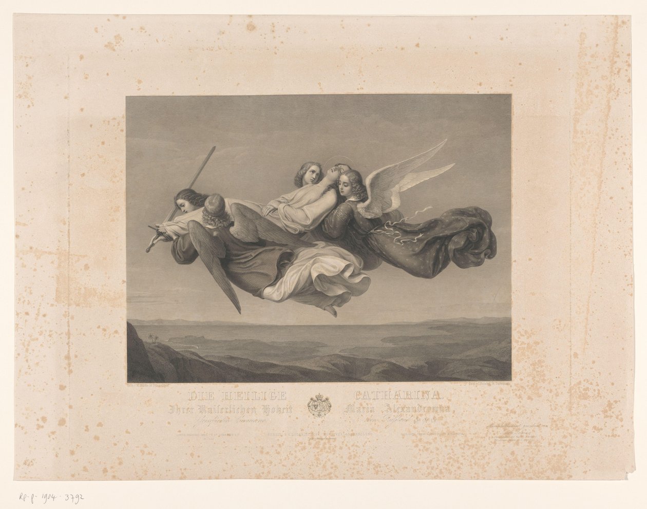Saint Catherine of Alexandria Carried to Heaven by Angels by Jacob Felsing