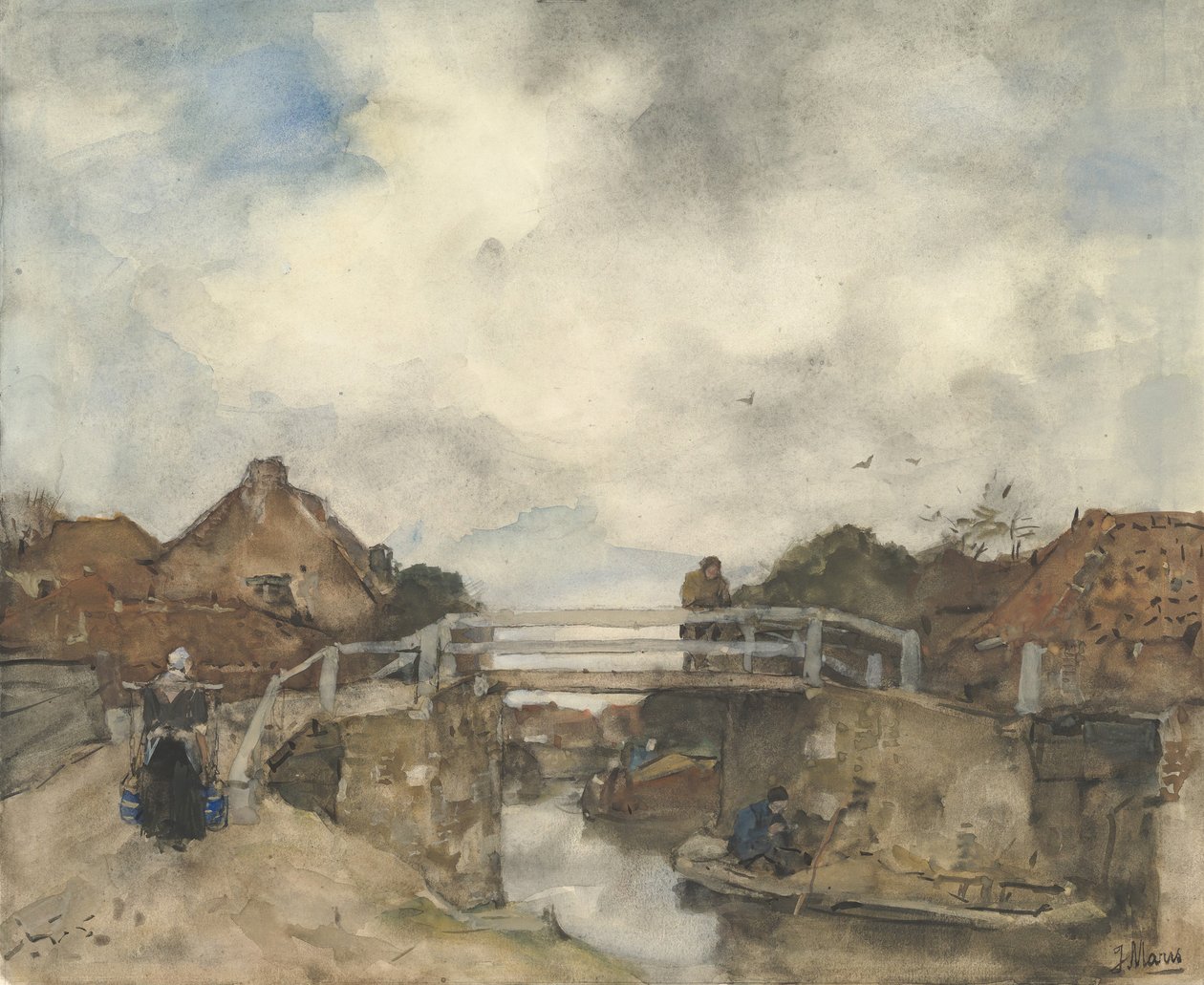 Dutch Canal, Rijswijk, second half 19th century by Jacob Henricus Maris