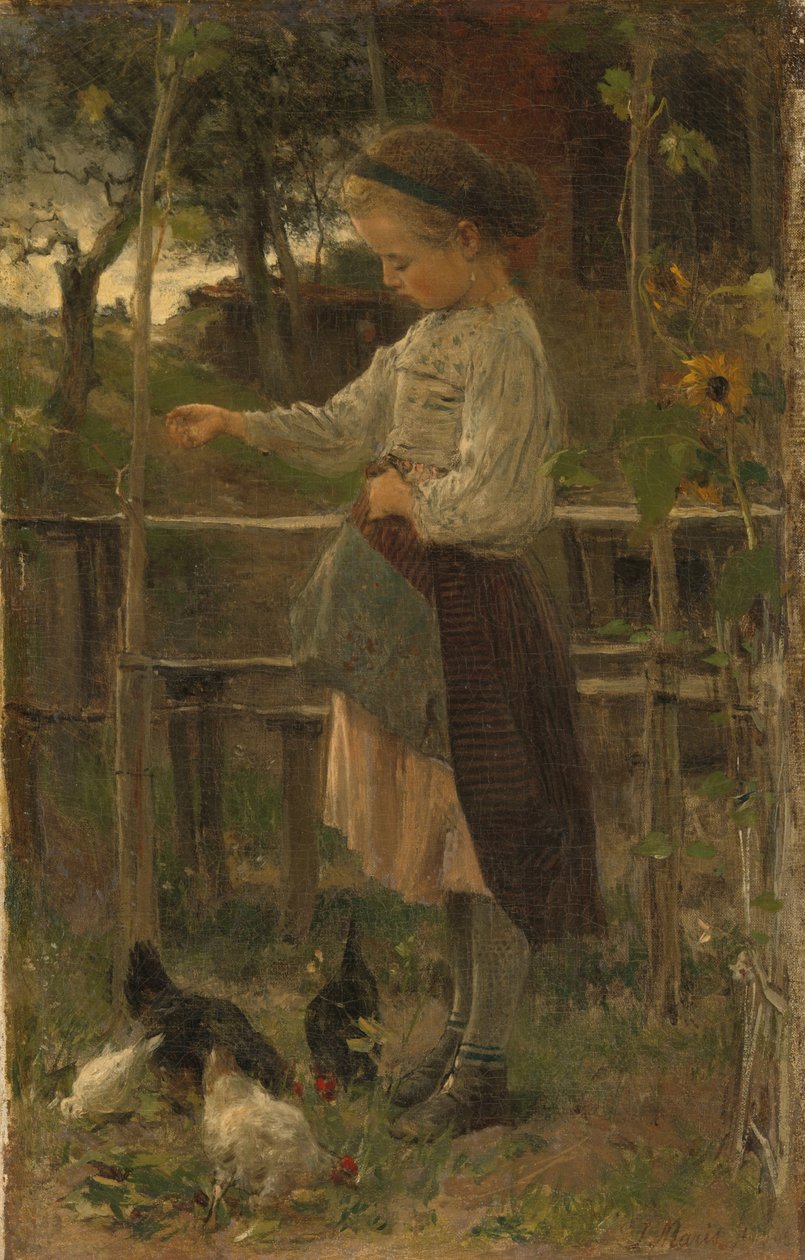 Feeding Chickens by Jacob Henricus or Hendricus Maris