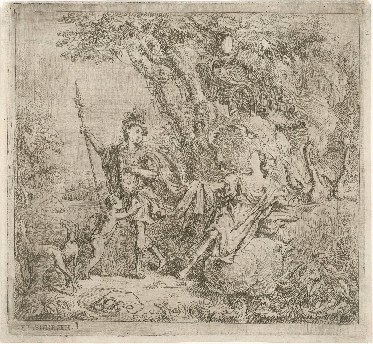 Venus Trying to Dissuade Adonis from Hunting by Jacob Herreyns (I)