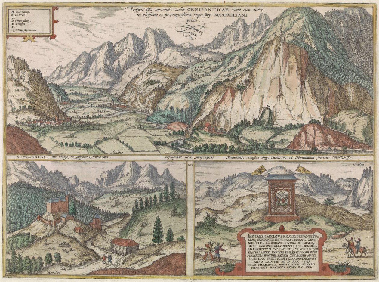 Three Views in and Around the Inn Valley in Austria, with the Alps in the Background by Jacob Hoefnagel (possibly)