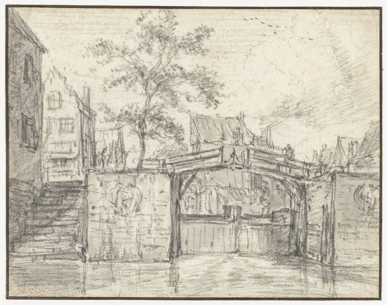 The Oude Haarlemmersluis (Old Haarlem Lock) on the Martelaarsgracht, Amsterdam by Jacob van Ruisdael