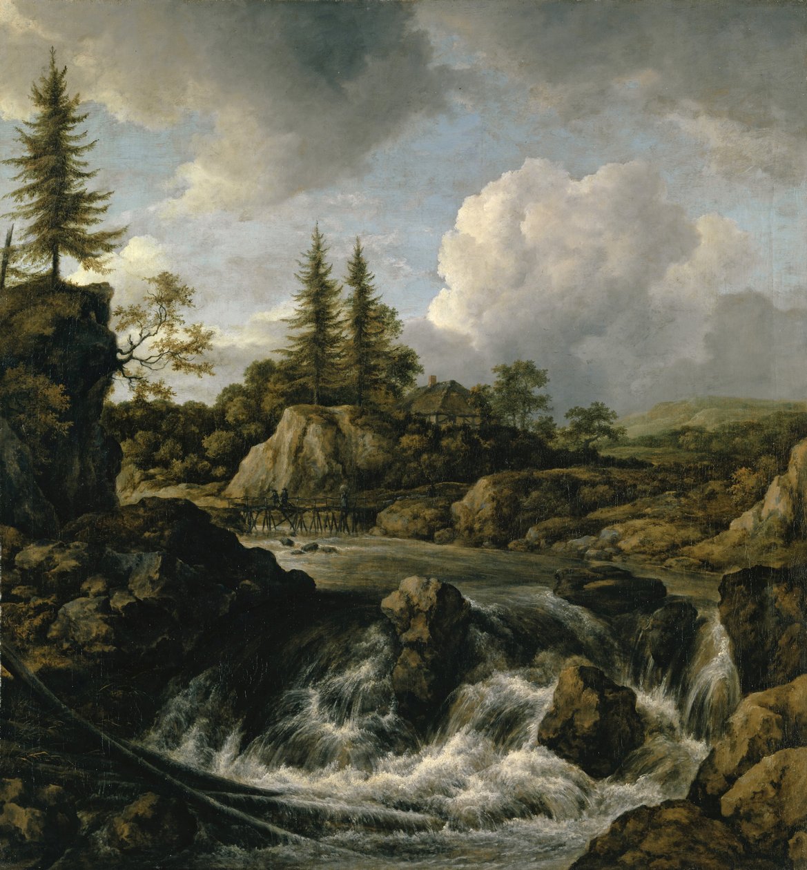 Landscape with Waterfall by Jacob van Ruisdael