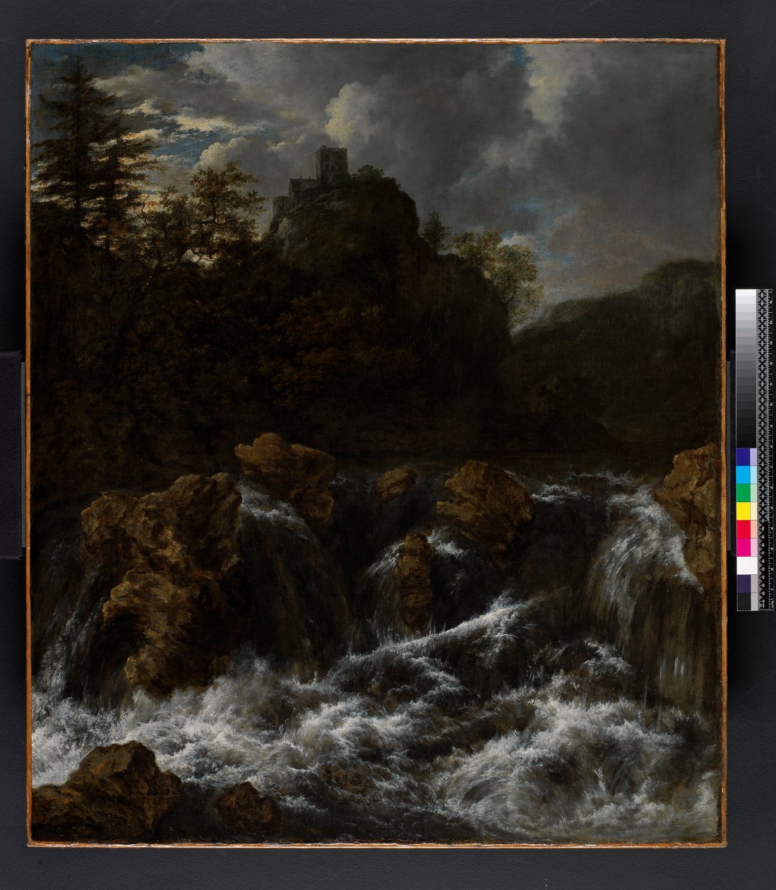 Landscape with waterfall by Jacob van Ruisdael