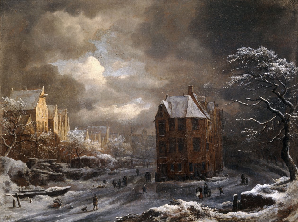 View of the Hekelveld, Amsterdam, in Winter, looking South by Jacob van Ruisdael