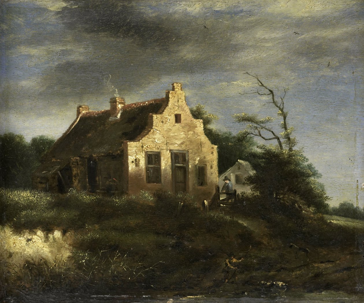 Farm in a Wooded Dune Landscape by Jacob Isaakszoon van Ruysdael