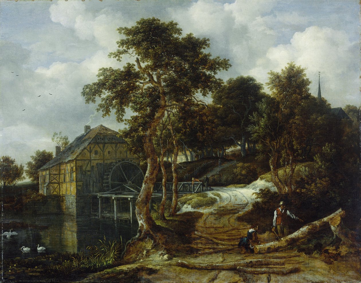 Landscape with watermill by Jacob Isaakszoon van Ruysdael