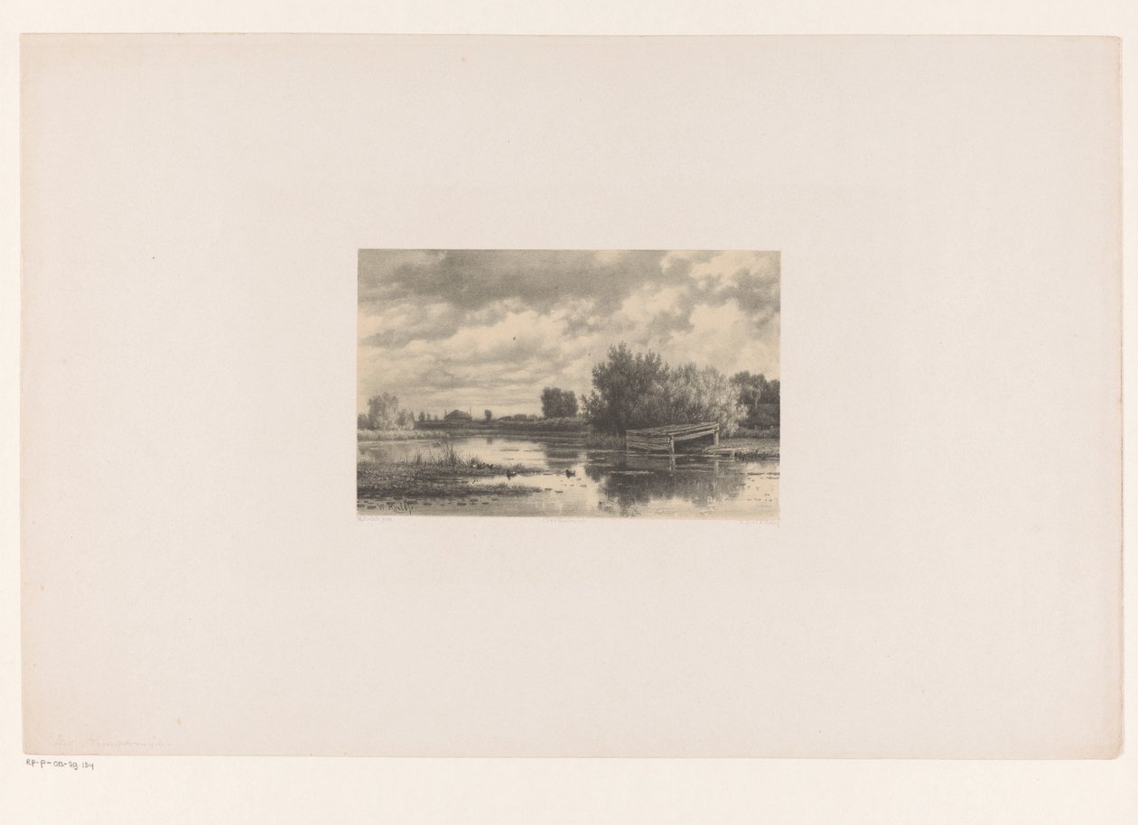 River Landscape with Hay Barn by Jacob Jan van der Maaten