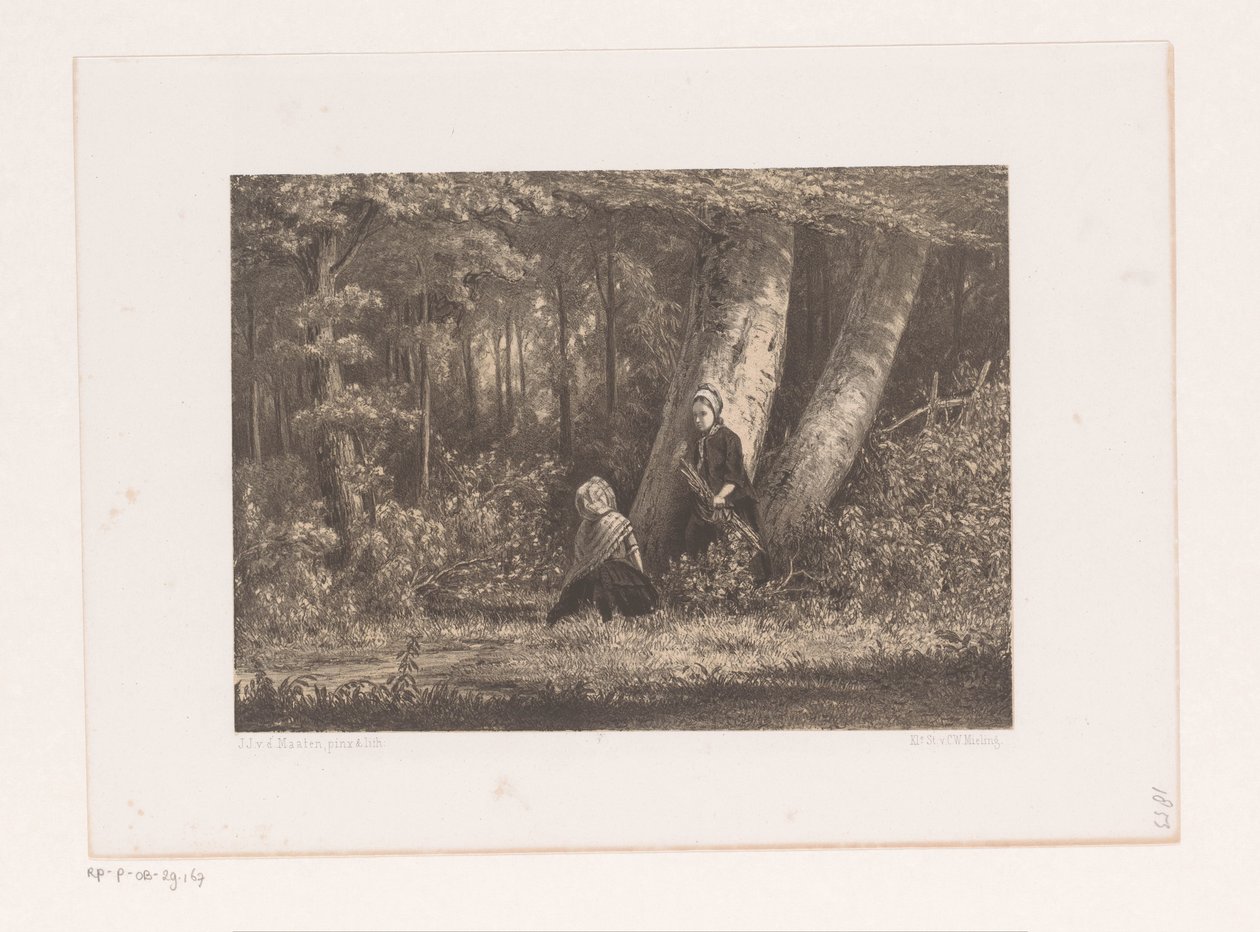 Two Girls in the Forest by Jacob Jan van der Maaten