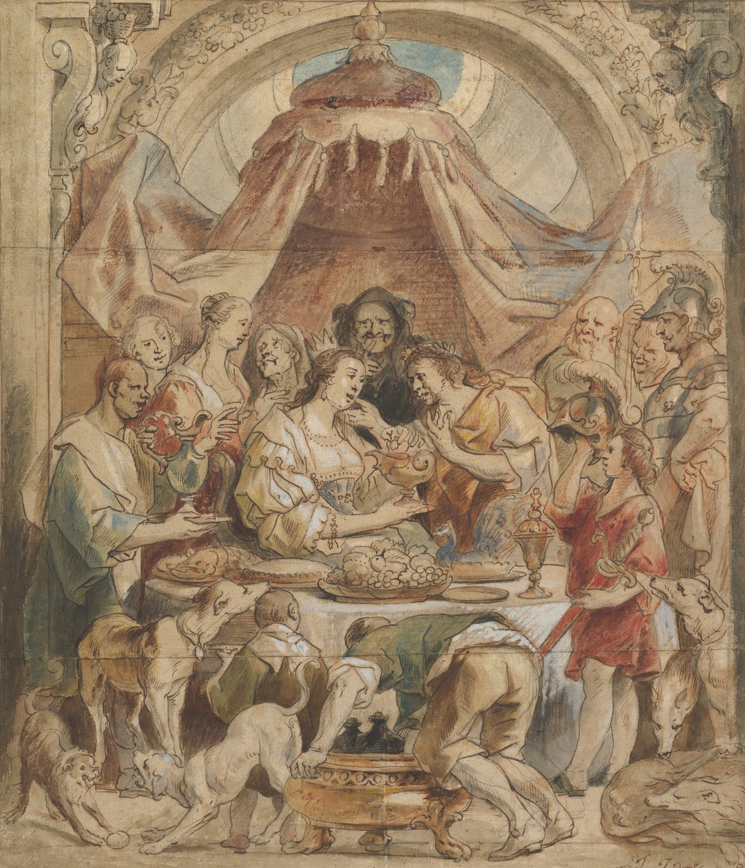 The Banquet of Anthony and Cleopatra, 17th century by Jacob Jordaens