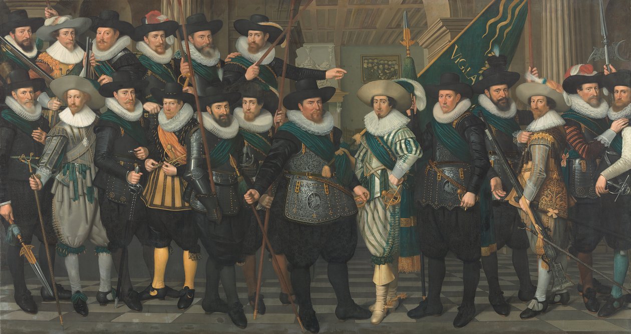 Civic Guardsmen of the Company of Captain Jacob Pieterszn Hooghkamer and Lieutenant Pieter Jacobszn van Rijn by Jacob Lyon