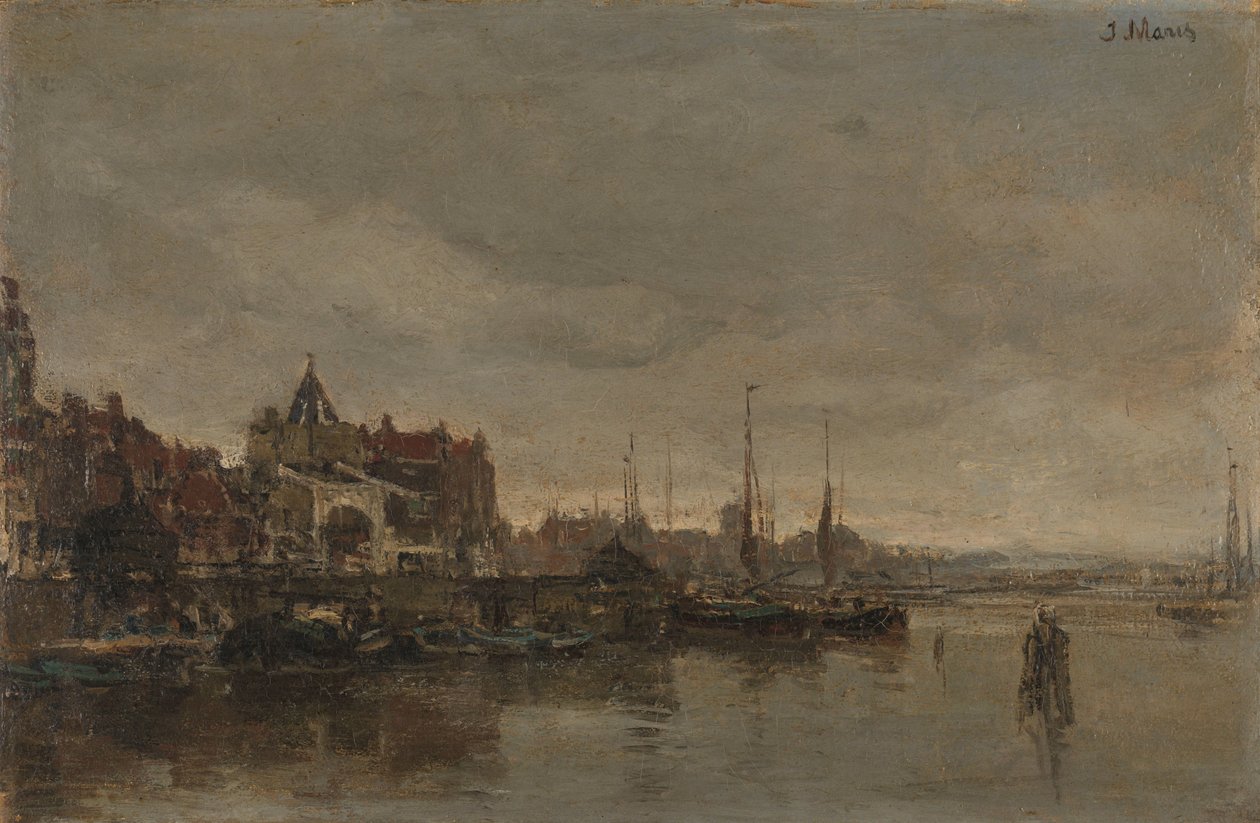 The Schreierstoren with the Bridge over the Gelderse Kade in Amsterdam by Jacob Maris