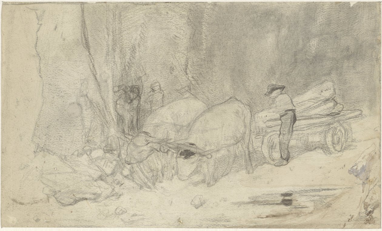Ox Cart on a Mountain Road by Jacob Maris