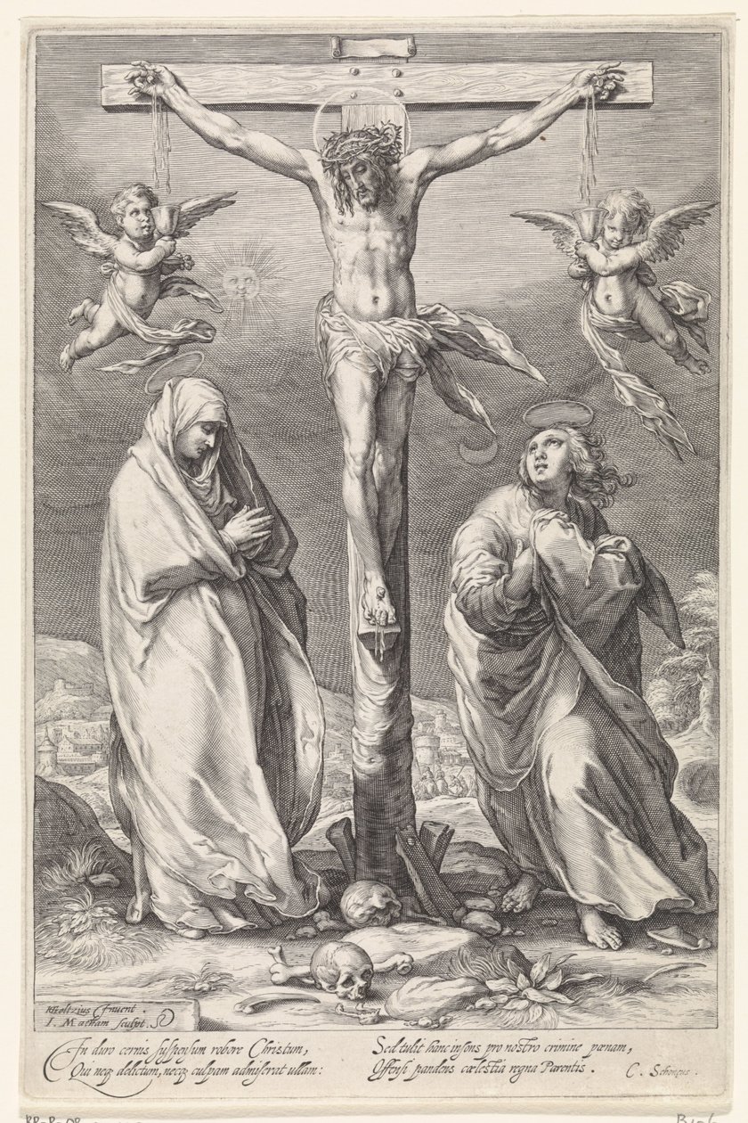 Christ on the Cross with John and Mary by Jacob Matham