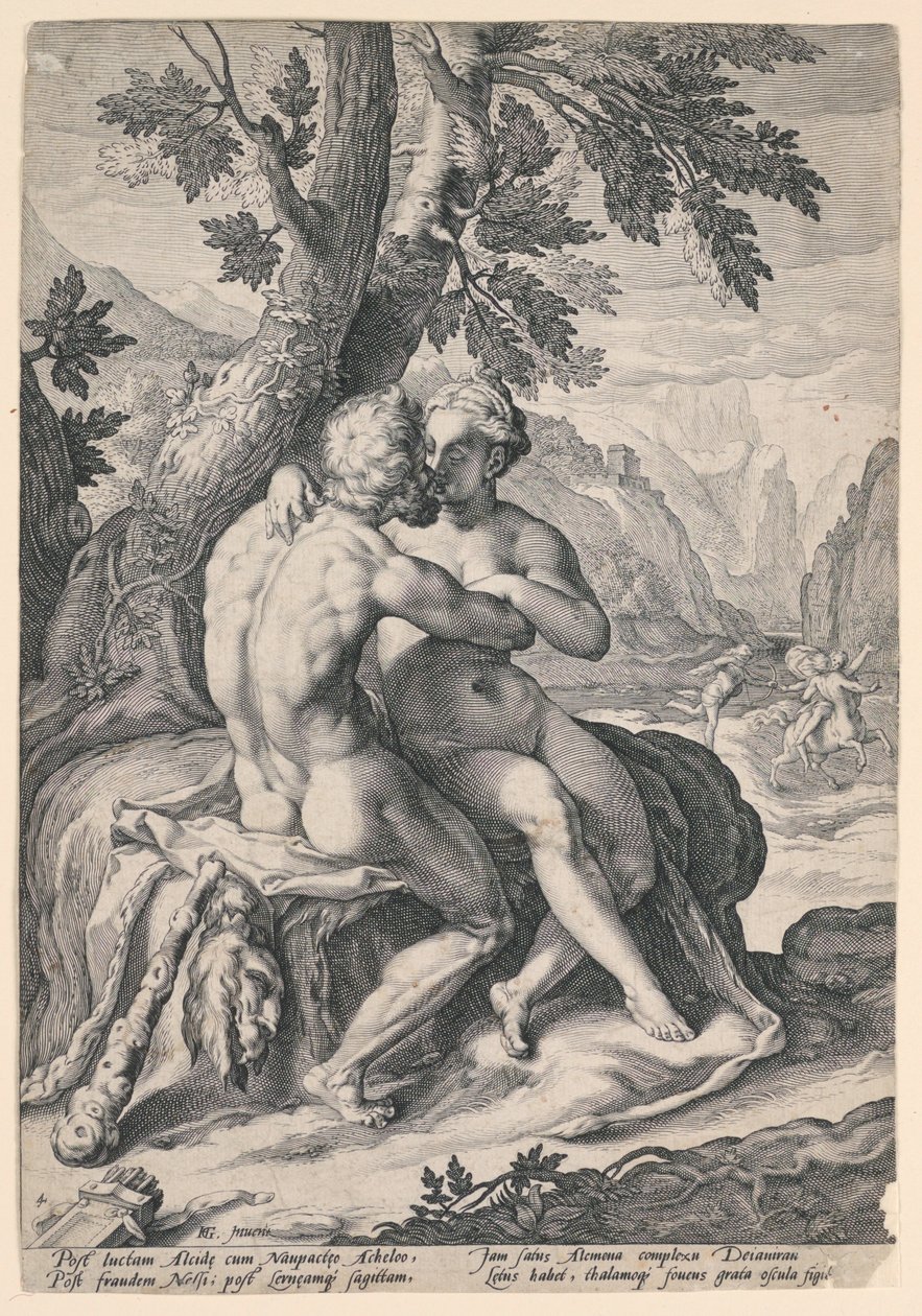 Hercules and Dejanira, from a series of the Loves of the Gods by Jacob Matham