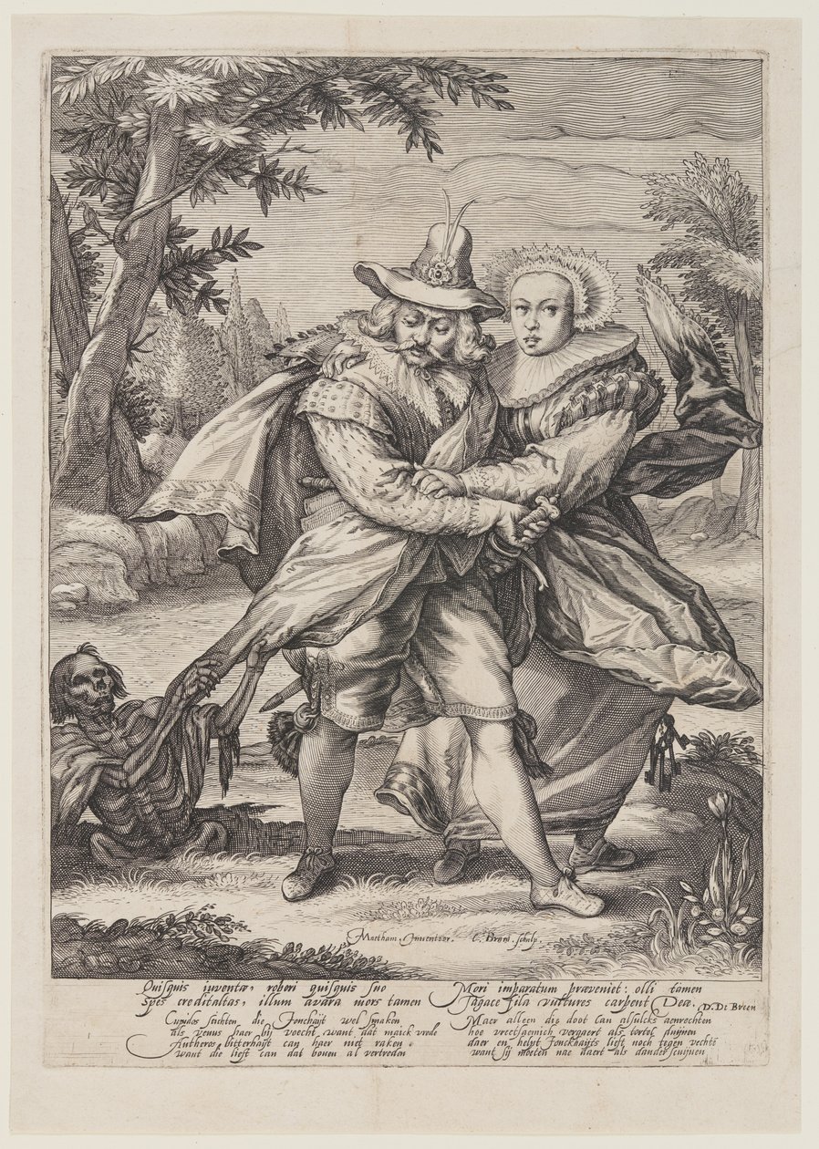Lovers Surprised by Death by Jacob Matham