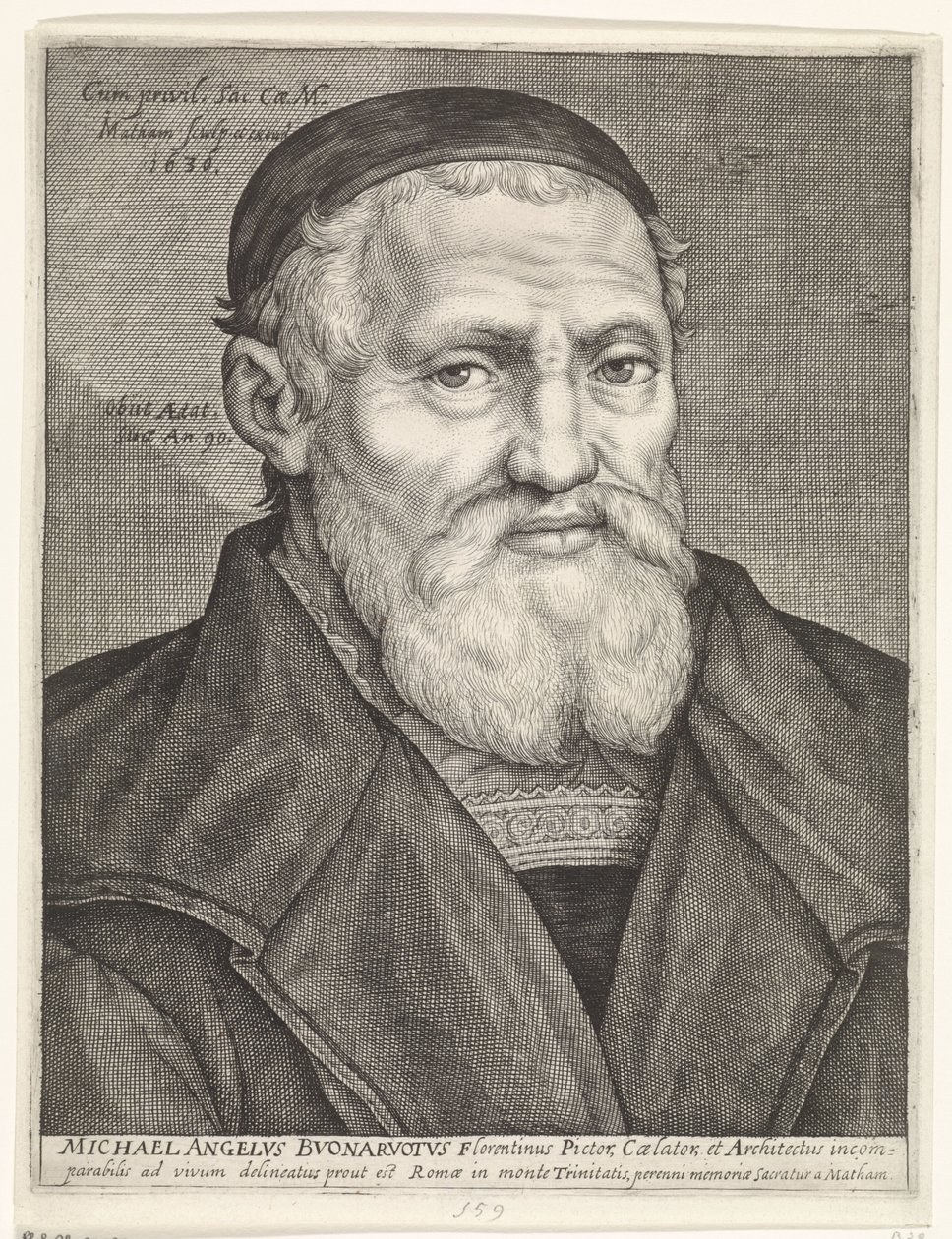Portrait of Michelangelo by Jacob Matham