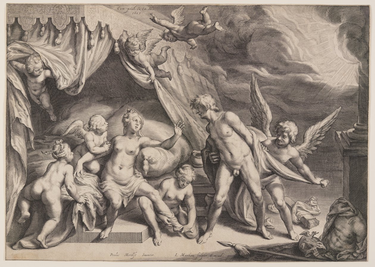 Venus and Mars Discovered by Apollo by Jacob Matham