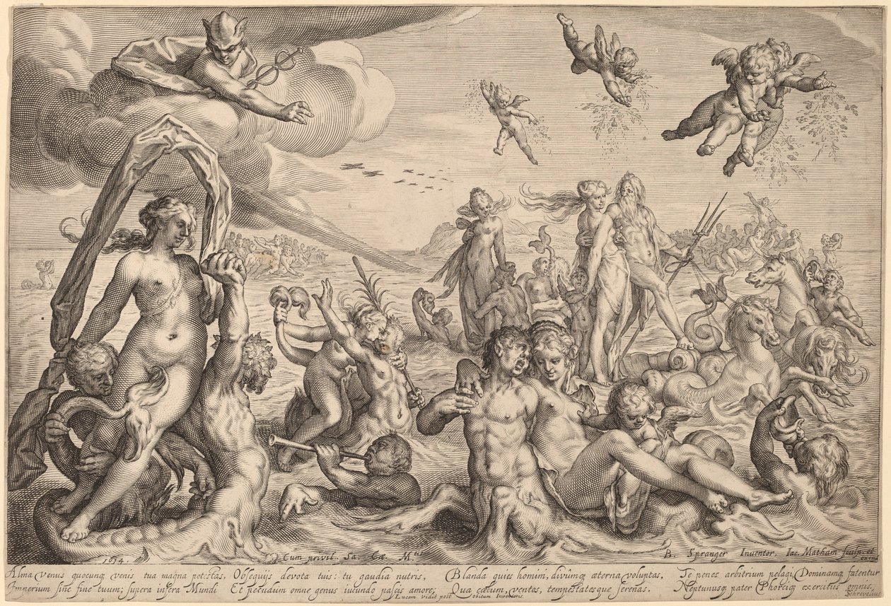 The Triumph of Neptune and Thetis by Jacob Matham, after Bartholomaeus Spranger