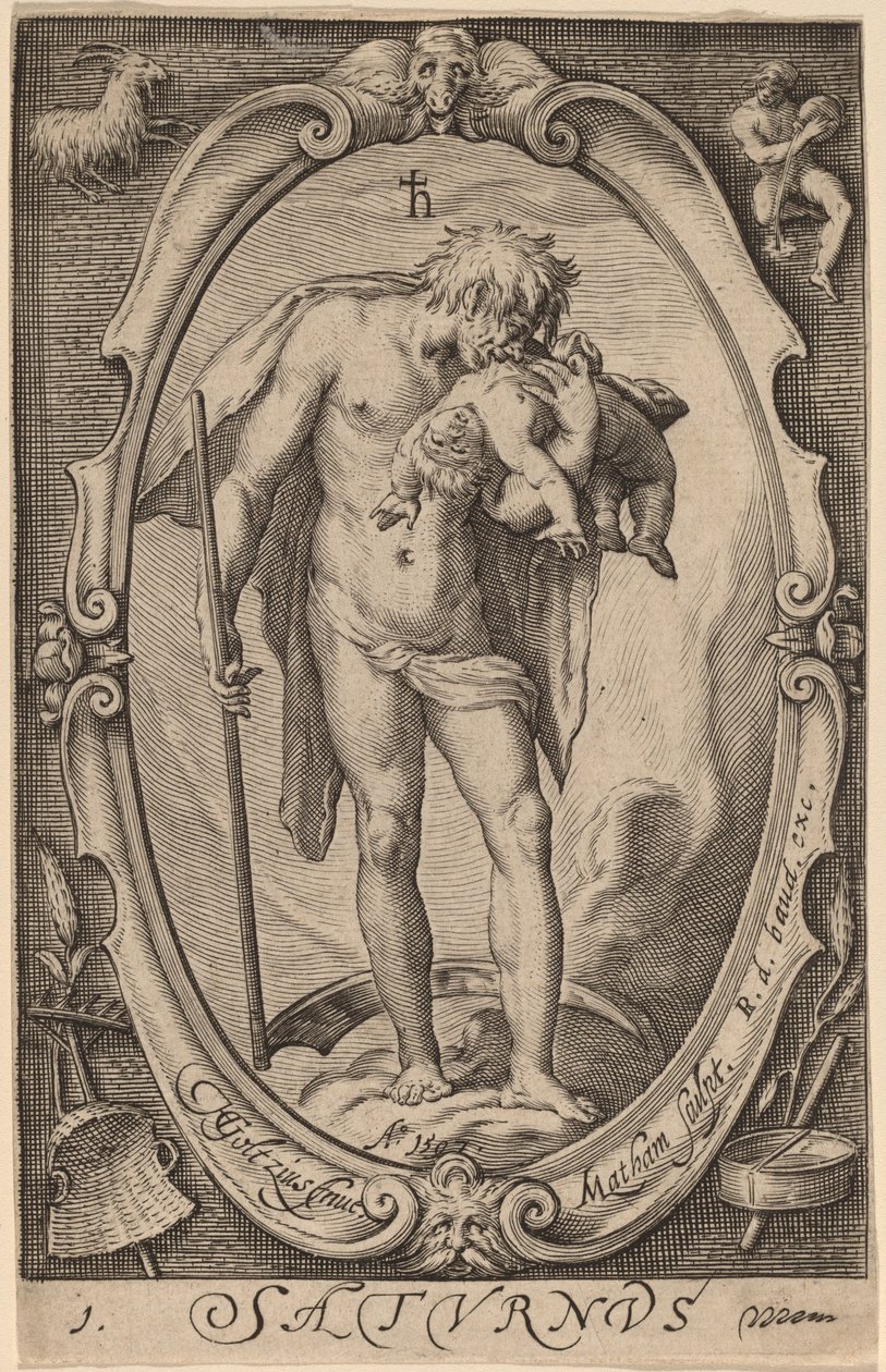 Saturn by Jacob Matham after Hendrik Goltzius
