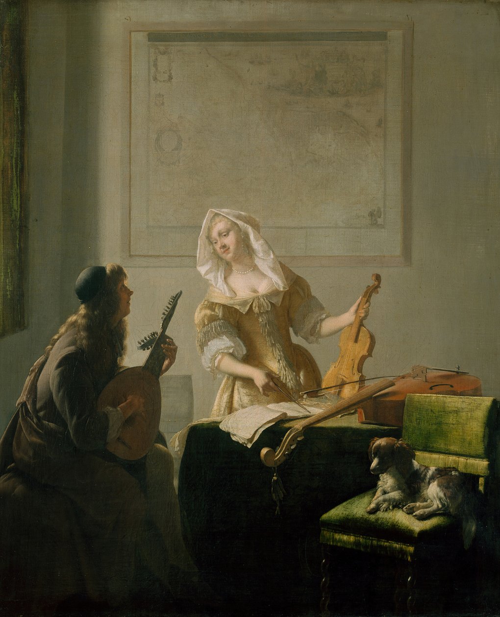 The Music Lesson by Jacob Lucasz Ochtervelt