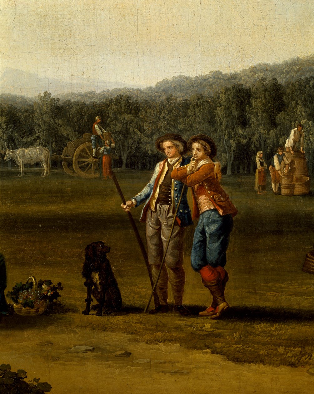 Harvest in Carditello, detail by Jacob Philippe Hackert