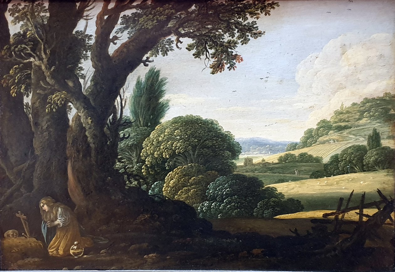 Landscape with Penitent Magdalena by Jacob Symonsz Pynas or Pinas