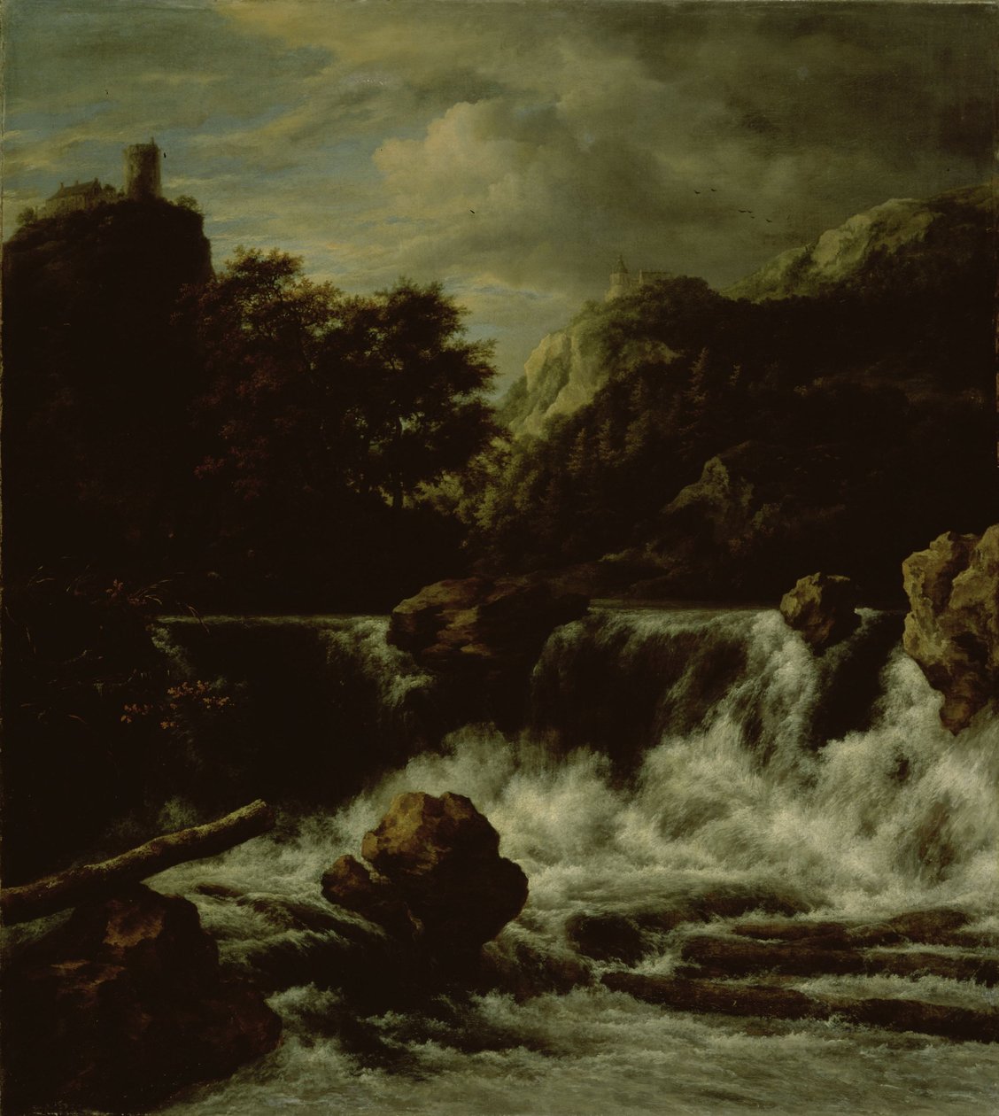 Mountainous Landscape with Waterfall by Jacob Salomonsz. Ruysdael