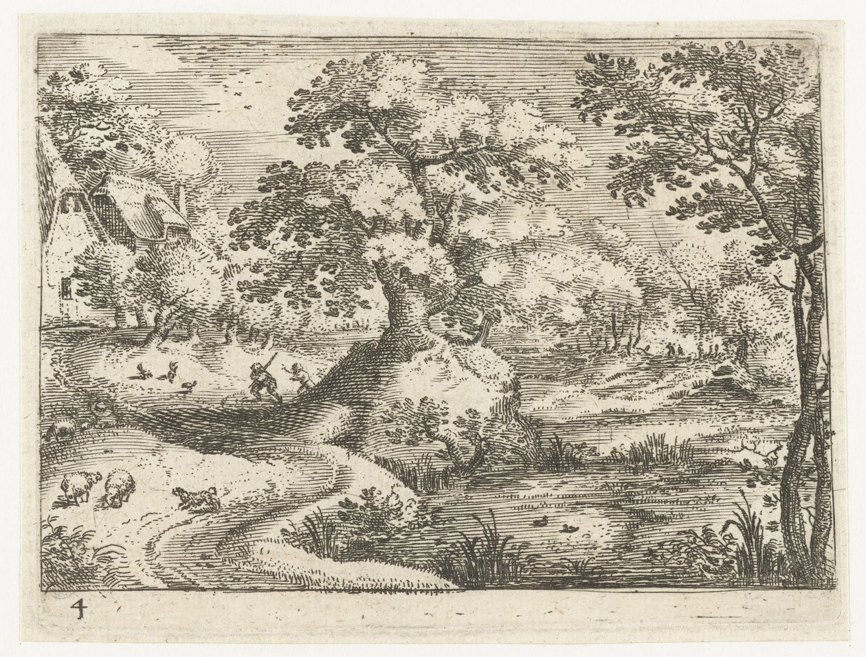Landscape with Travelers Near Houses by Jacob Savery (I)