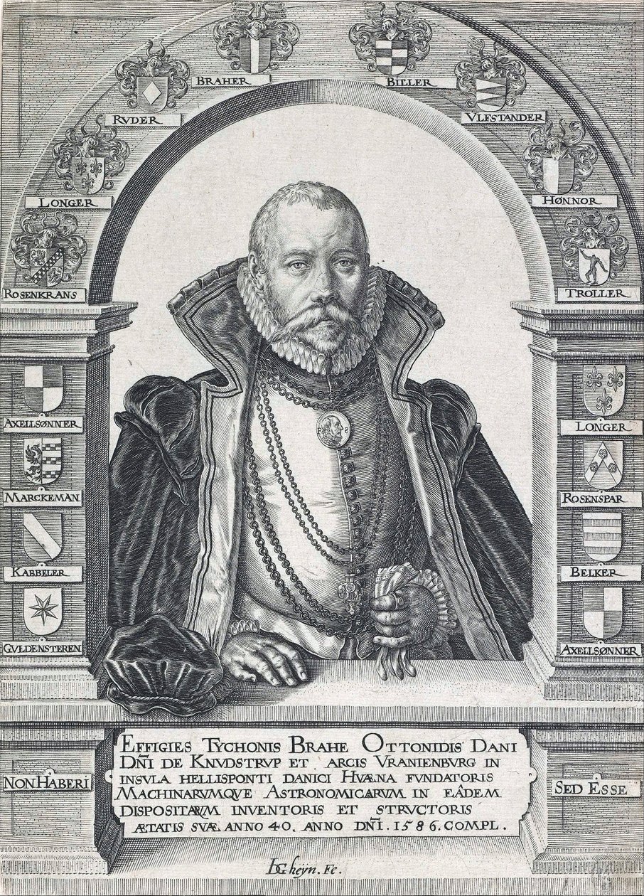 Portrait of Tycho Brahe 1546-1601, pub. 1586 by Jacob de Gheyn