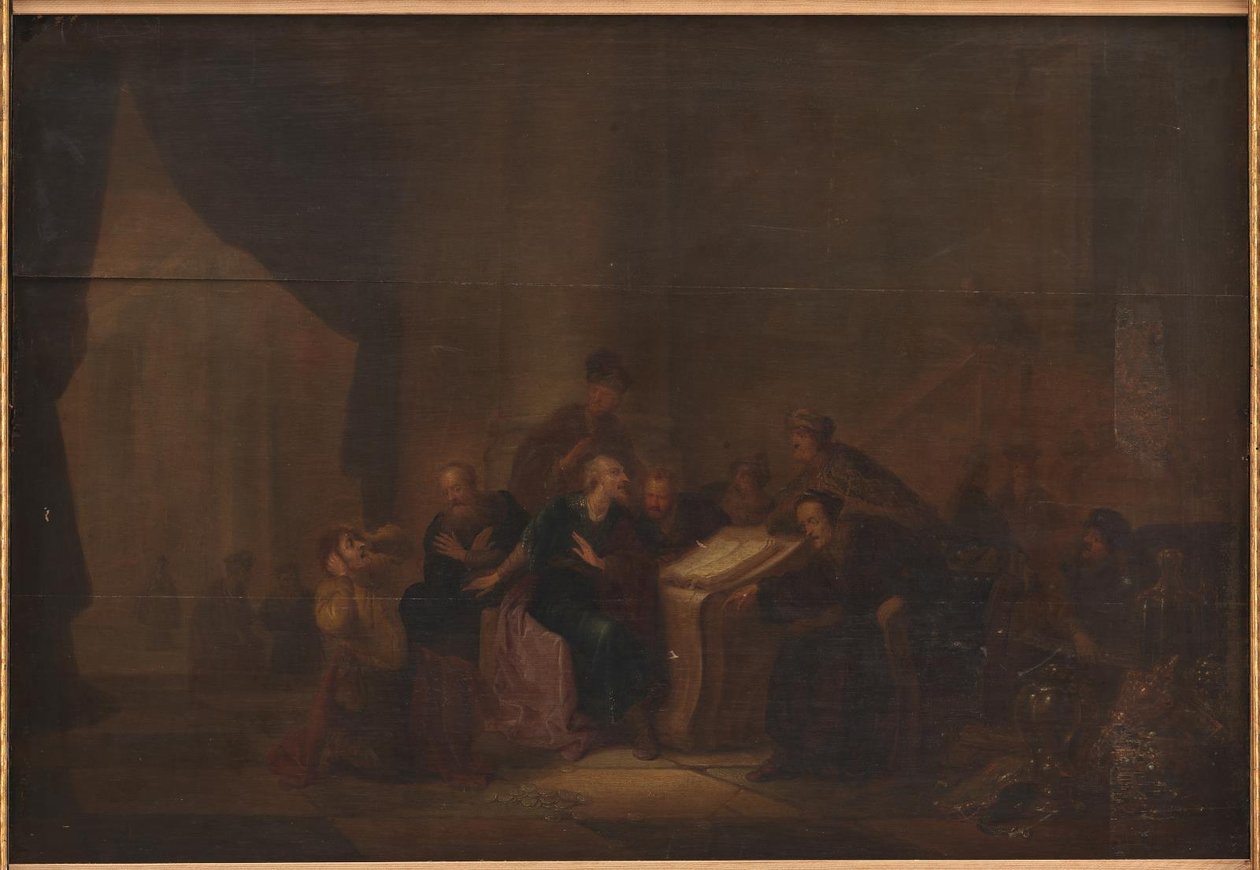 Judas Casts down the Pieces of Silver in the Temple by Jacob de Wet d.Æ.