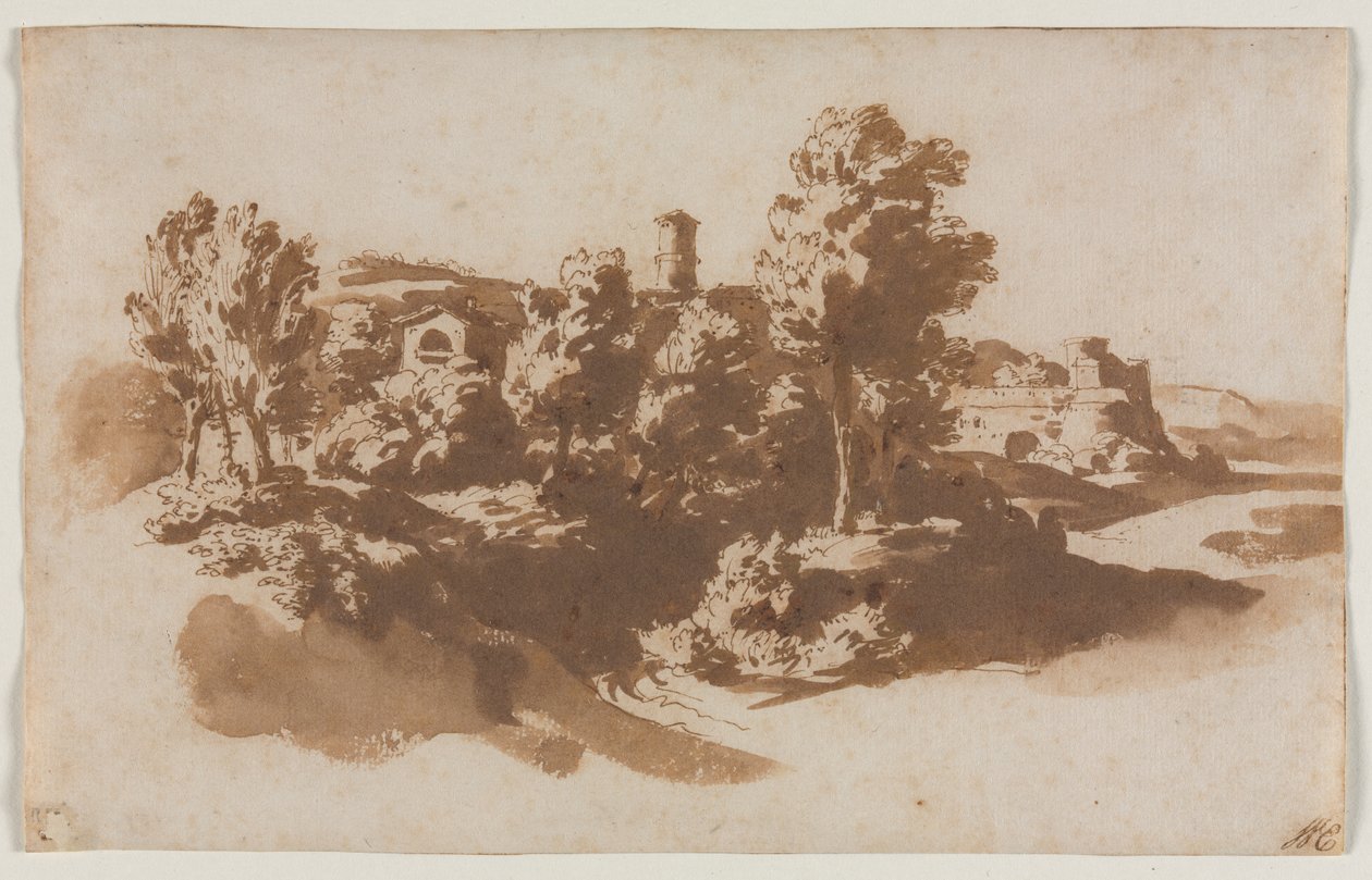 Landscape with Fortification Between Marino and Frascati, c. 1650 by Jacob van der Ulft