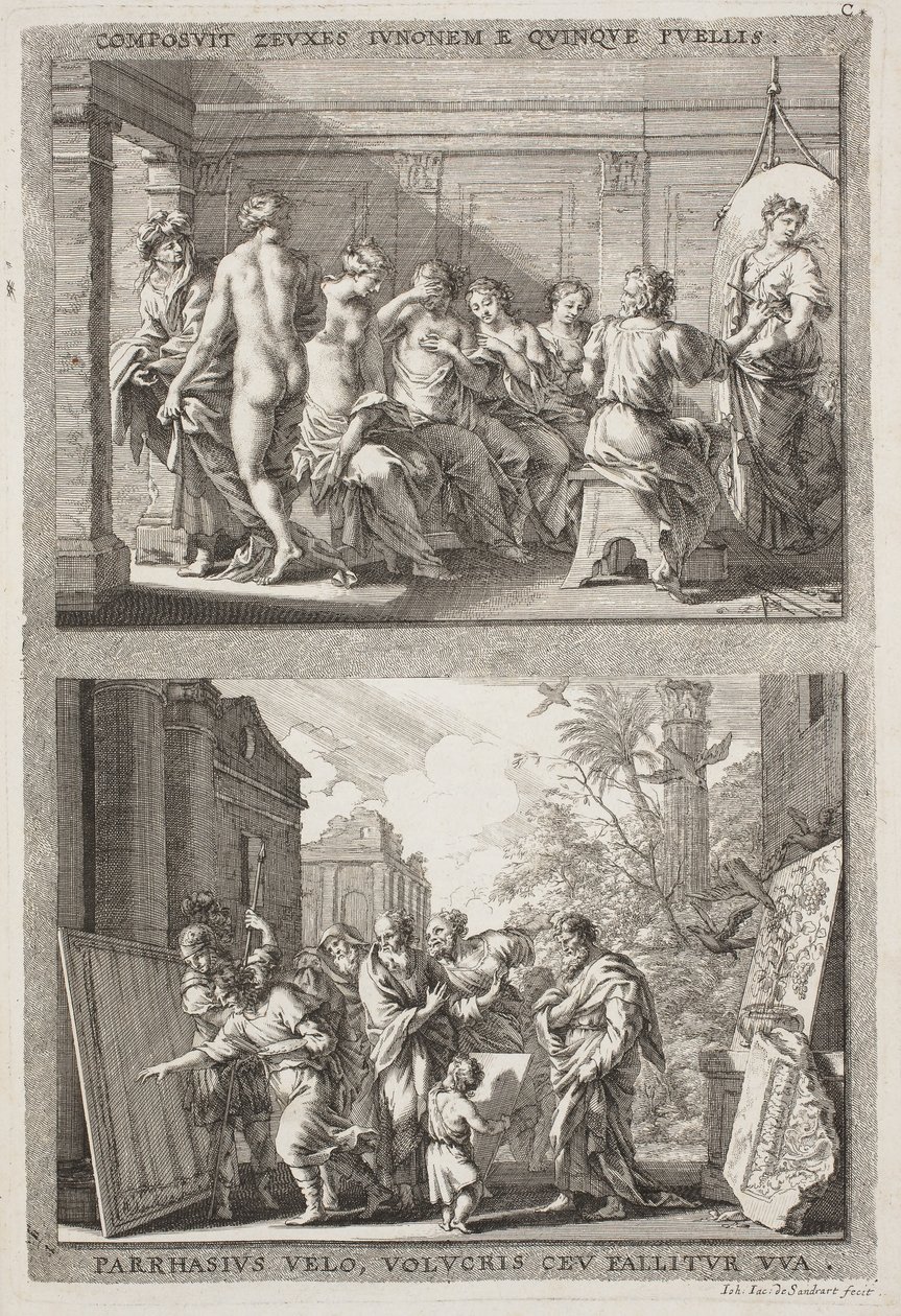 Zeuxis and Parrhassius by Jacob von Sandrart